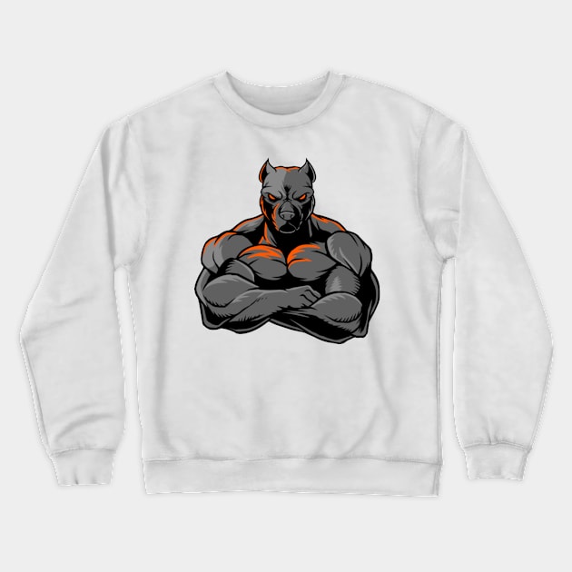 muscular pitbull Crewneck Sweatshirt by hatem